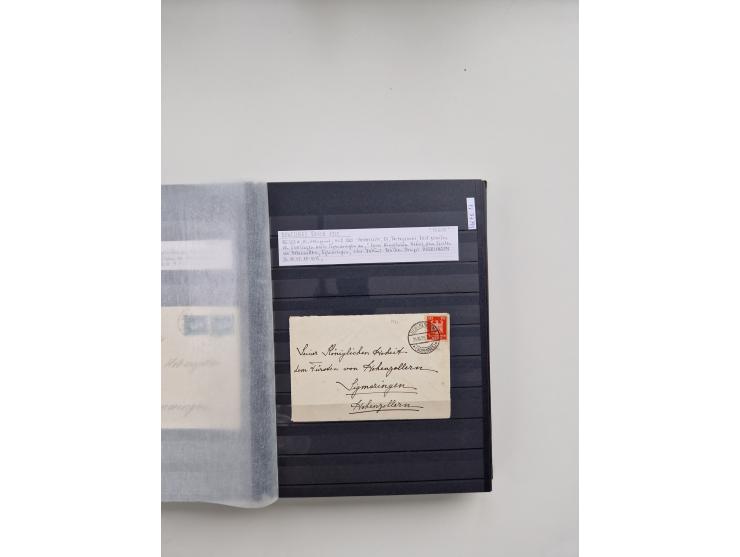 SIGMARINGEN: 1823/2000 (ca.), Heimatssammlung &nbsp;in 14 Steckbüchern, mit einigen hundert Briefen, Karten und Ganzsachen (v