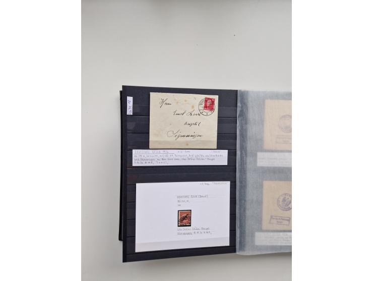 SIGMARINGEN: 1823/2000 (ca.), Heimatssammlung &nbsp;in 14 Steckbüchern, mit einigen hundert Briefen, Karten und Ganzsachen (v