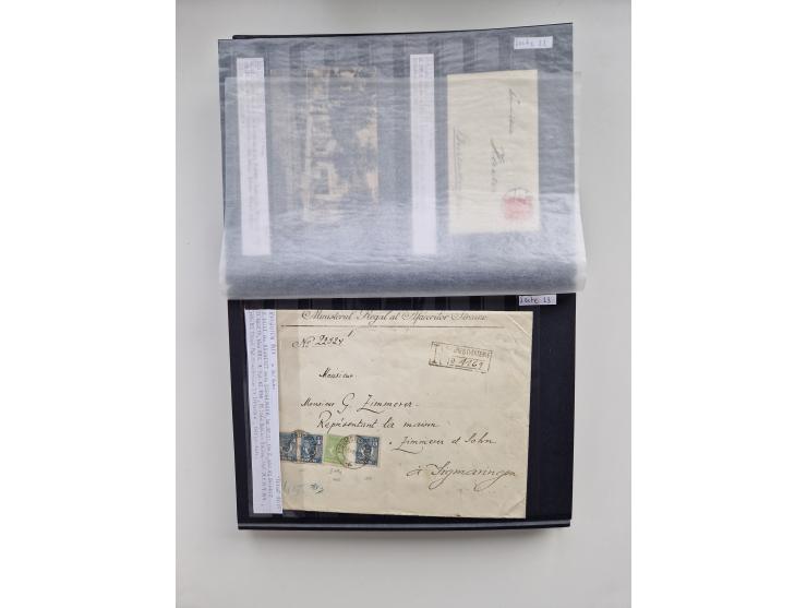 SIGMARINGEN: 1823/2000 (ca.), Heimatssammlung &nbsp;in 14 Steckbüchern, mit einigen hundert Briefen, Karten und Ganzsachen (v