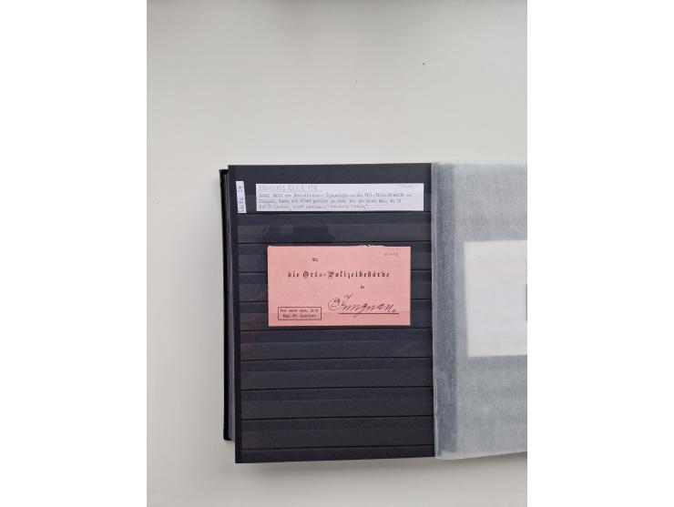 SIGMARINGEN: 1823/2000 (ca.), Heimatssammlung &nbsp;in 14 Steckbüchern, mit einigen hundert Briefen, Karten und Ganzsachen (v