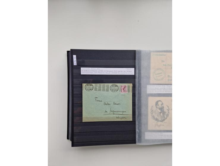 SIGMARINGEN: 1823/2000 (ca.), Heimatssammlung &nbsp;in 14 Steckbüchern, mit einigen hundert Briefen, Karten und Ganzsachen (v