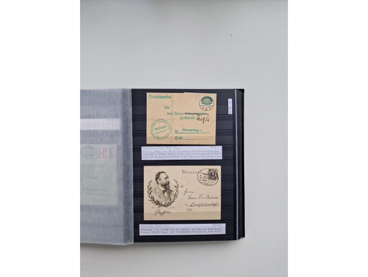 SIGMARINGEN: 1823/2000 (ca.), Heimatssammlung &nbsp;in 14 Steckbüchern, mit einigen hundert Briefen, Karten und Ganzsachen (v