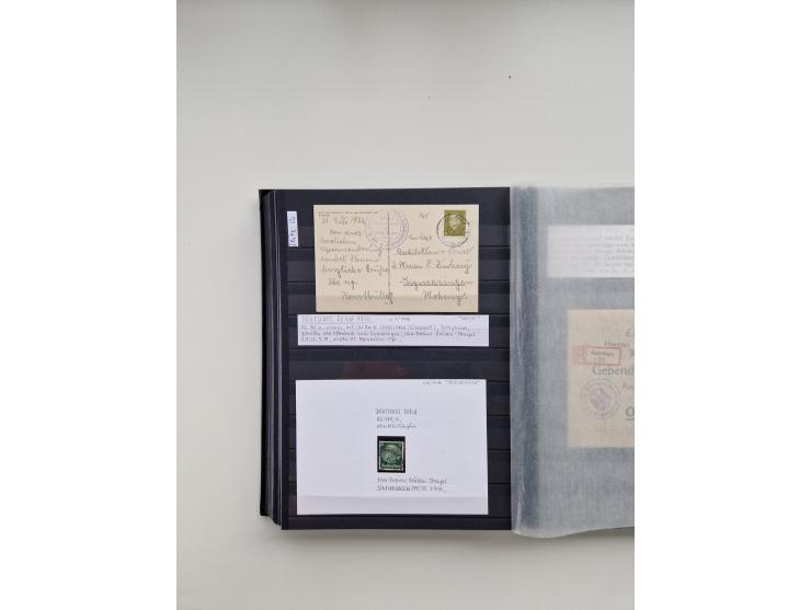 SIGMARINGEN: 1823/2000 (ca.), Heimatssammlung &nbsp;in 14 Steckbüchern, mit einigen hundert Briefen, Karten und Ganzsachen (v