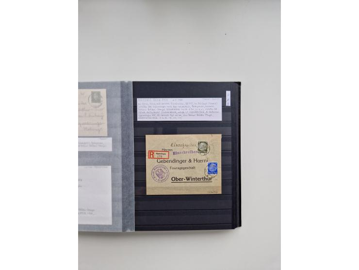 SIGMARINGEN: 1823/2000 (ca.), Heimatssammlung &nbsp;in 14 Steckbüchern, mit einigen hundert Briefen, Karten und Ganzsachen (v