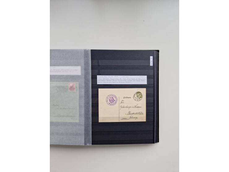 SIGMARINGEN: 1823/2000 (ca.), Heimatssammlung &nbsp;in 14 Steckbüchern, mit einigen hundert Briefen, Karten und Ganzsachen (v