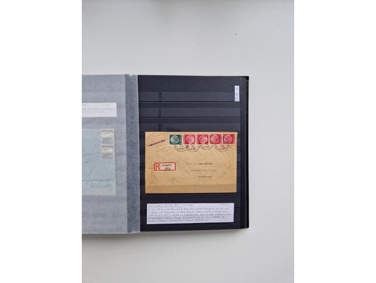 SIGMARINGEN: 1823/2000 (ca.), Heimatssammlung &nbsp;in 14 Steckbüchern, mit einigen hundert Briefen, Karten und Ganzsachen (v