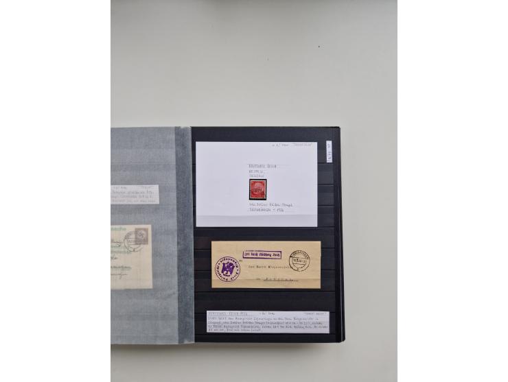 SIGMARINGEN: 1823/2000 (ca.), Heimatssammlung &nbsp;in 14 Steckbüchern, mit einigen hundert Briefen, Karten und Ganzsachen (v