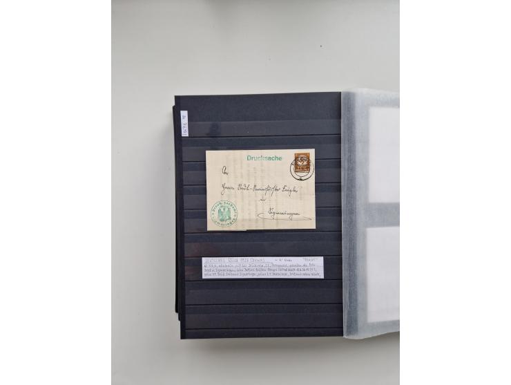 SIGMARINGEN: 1823/2000 (ca.), Heimatssammlung &nbsp;in 14 Steckbüchern, mit einigen hundert Briefen, Karten und Ganzsachen (v