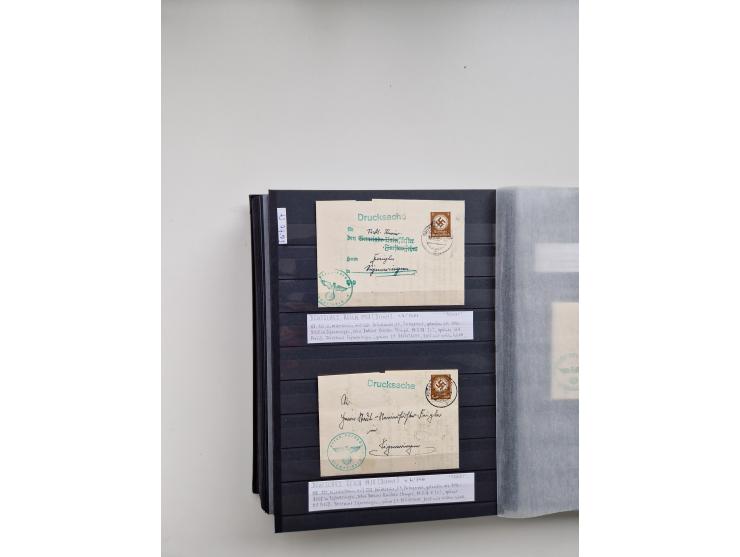 SIGMARINGEN: 1823/2000 (ca.), Heimatssammlung &nbsp;in 14 Steckbüchern, mit einigen hundert Briefen, Karten und Ganzsachen (v