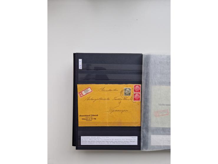 SIGMARINGEN: 1823/2000 (ca.), Heimatssammlung &nbsp;in 14 Steckbüchern, mit einigen hundert Briefen, Karten und Ganzsachen (v