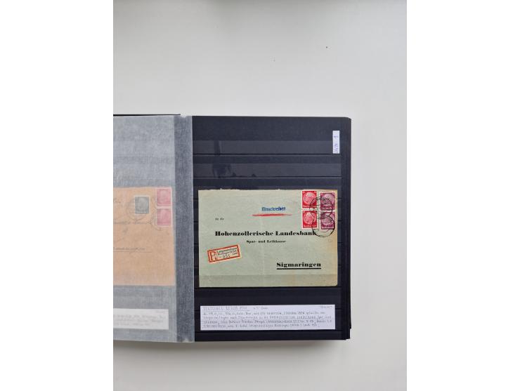 SIGMARINGEN: 1823/2000 (ca.), Heimatssammlung &nbsp;in 14 Steckbüchern, mit einigen hundert Briefen, Karten und Ganzsachen (v