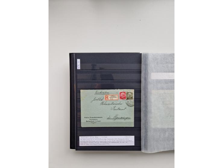 SIGMARINGEN: 1823/2000 (ca.), Heimatssammlung &nbsp;in 14 Steckbüchern, mit einigen hundert Briefen, Karten und Ganzsachen (v