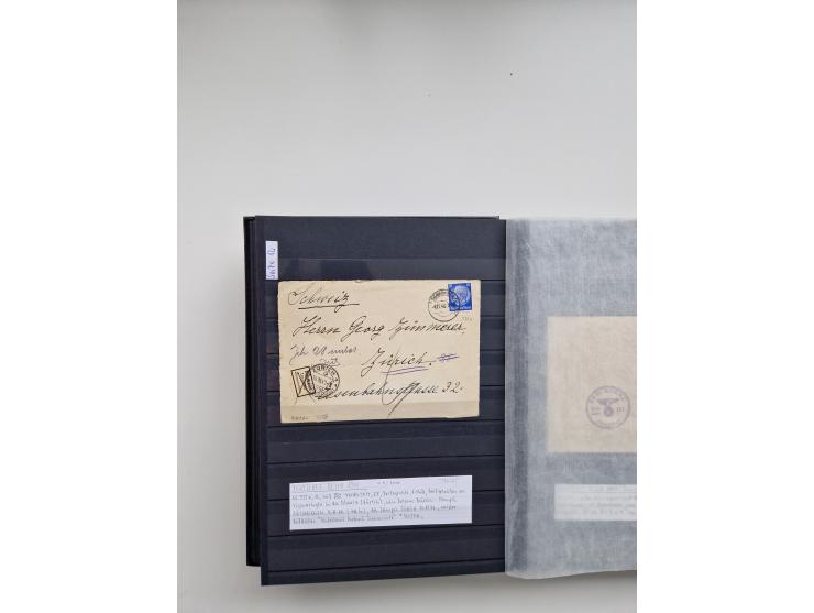 SIGMARINGEN: 1823/2000 (ca.), Heimatssammlung &nbsp;in 14 Steckbüchern, mit einigen hundert Briefen, Karten und Ganzsachen (v