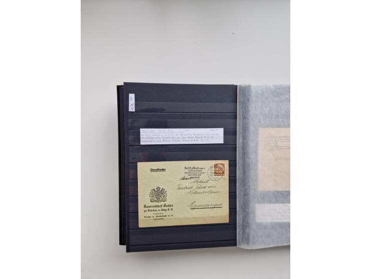 SIGMARINGEN: 1823/2000 (ca.), Heimatssammlung &nbsp;in 14 Steckbüchern, mit einigen hundert Briefen, Karten und Ganzsachen (v