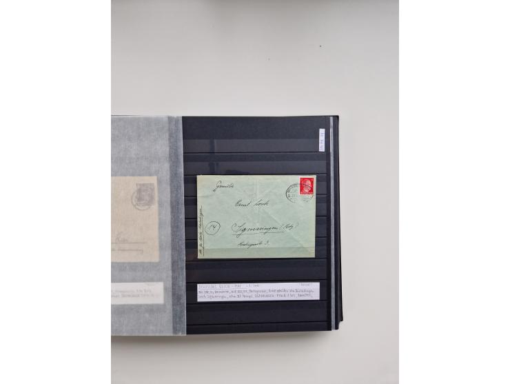 SIGMARINGEN: 1823/2000 (ca.), Heimatssammlung &nbsp;in 14 Steckbüchern, mit einigen hundert Briefen, Karten und Ganzsachen (v