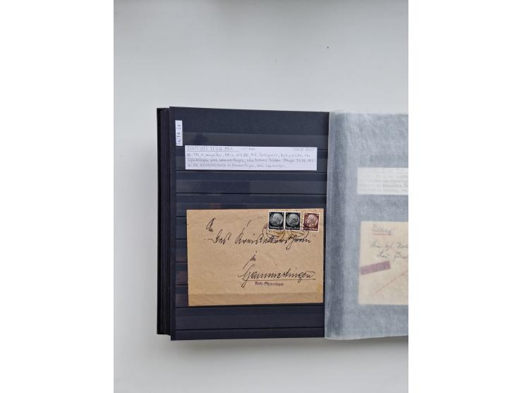 SIGMARINGEN: 1823/2000 (ca.), Heimatssammlung &nbsp;in 14 Steckbüchern, mit einigen hundert Briefen, Karten und Ganzsachen (v