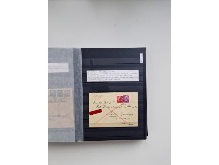 SIGMARINGEN: 1823/2000 (ca.), Heimatssammlung &nbsp;in 14 Steckbüchern, mit einigen hundert Briefen, Karten und Ganzsachen (v