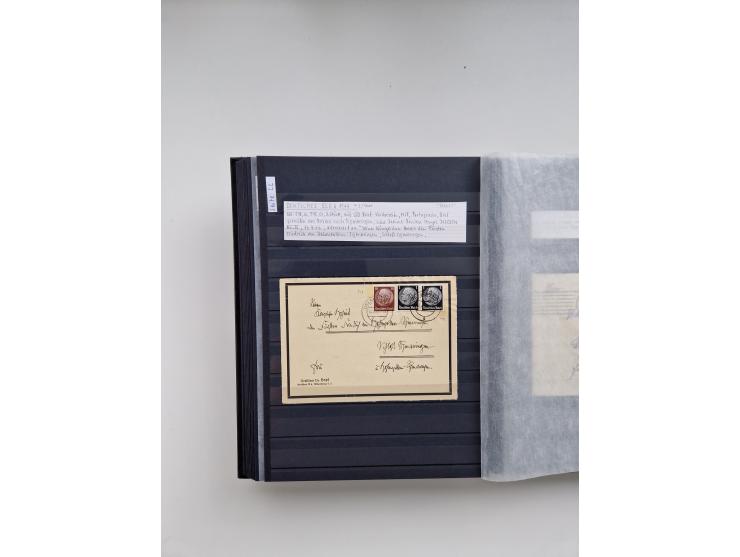 SIGMARINGEN: 1823/2000 (ca.), Heimatssammlung &nbsp;in 14 Steckbüchern, mit einigen hundert Briefen, Karten und Ganzsachen (v