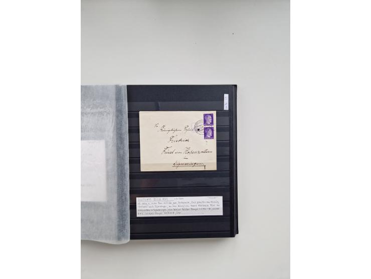 SIGMARINGEN: 1823/2000 (ca.), Heimatssammlung &nbsp;in 14 Steckbüchern, mit einigen hundert Briefen, Karten und Ganzsachen (v