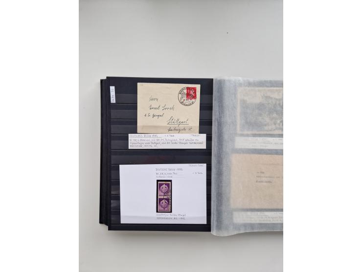 SIGMARINGEN: 1823/2000 (ca.), Heimatssammlung &nbsp;in 14 Steckbüchern, mit einigen hundert Briefen, Karten und Ganzsachen (v