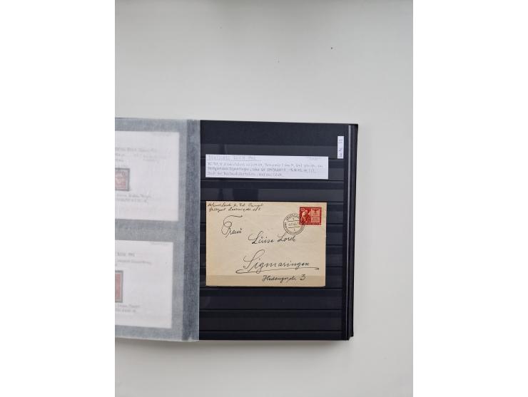 SIGMARINGEN: 1823/2000 (ca.), Heimatssammlung &nbsp;in 14 Steckbüchern, mit einigen hundert Briefen, Karten und Ganzsachen (v