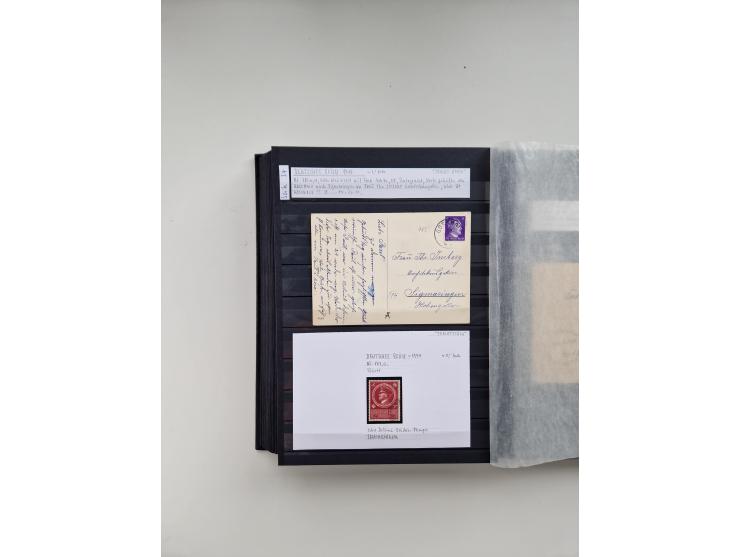 SIGMARINGEN: 1823/2000 (ca.), Heimatssammlung &nbsp;in 14 Steckbüchern, mit einigen hundert Briefen, Karten und Ganzsachen (v