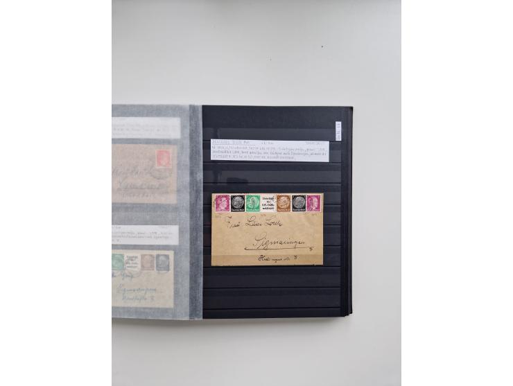 SIGMARINGEN: 1823/2000 (ca.), Heimatssammlung &nbsp;in 14 Steckbüchern, mit einigen hundert Briefen, Karten und Ganzsachen (v