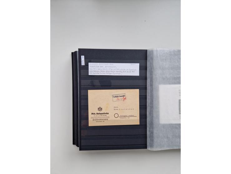 SIGMARINGEN: 1823/2000 (ca.), Heimatssammlung &nbsp;in 14 Steckbüchern, mit einigen hundert Briefen, Karten und Ganzsachen (v