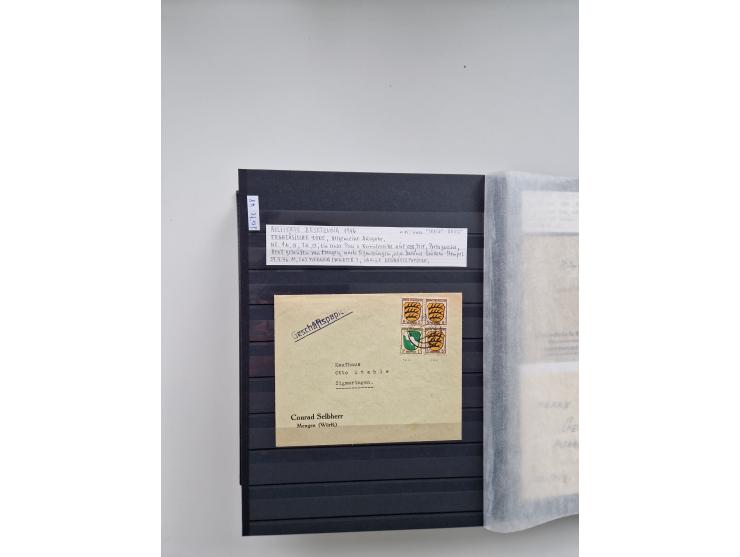 SIGMARINGEN: 1823/2000 (ca.), Heimatssammlung &nbsp;in 14 Steckbüchern, mit einigen hundert Briefen, Karten und Ganzsachen (v