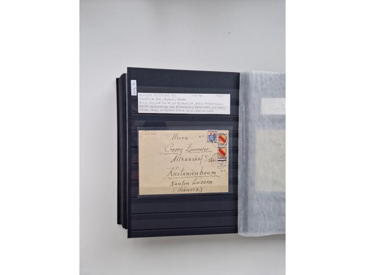 SIGMARINGEN: 1823/2000 (ca.), Heimatssammlung &nbsp;in 14 Steckbüchern, mit einigen hundert Briefen, Karten und Ganzsachen (v