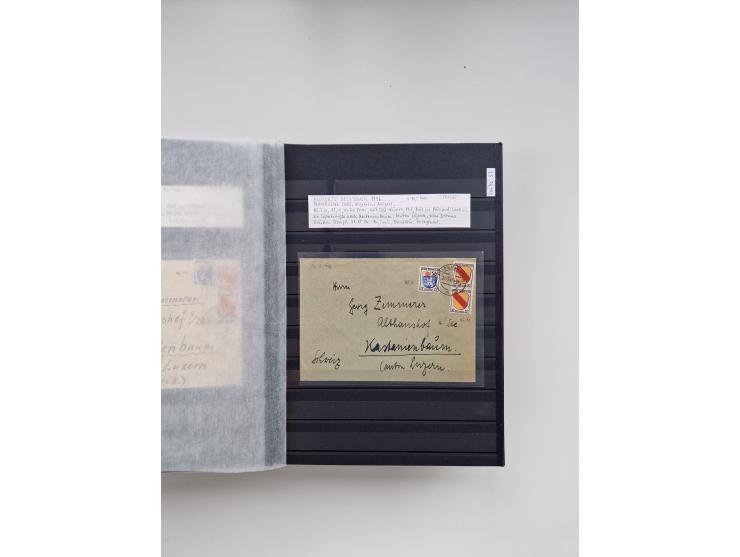 SIGMARINGEN: 1823/2000 (ca.), Heimatssammlung &nbsp;in 14 Steckbüchern, mit einigen hundert Briefen, Karten und Ganzsachen (v