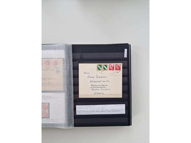 SIGMARINGEN: 1823/2000 (ca.), Heimatssammlung &nbsp;in 14 Steckbüchern, mit einigen hundert Briefen, Karten und Ganzsachen (v