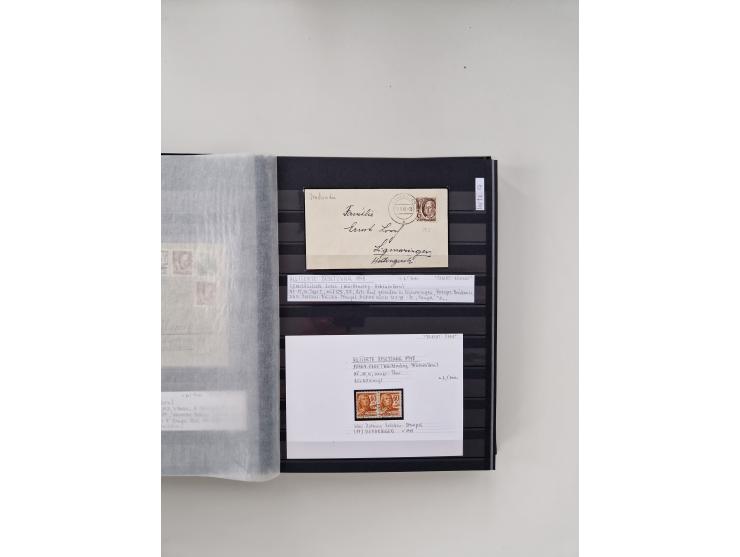 SIGMARINGEN: 1823/2000 (ca.), Heimatssammlung &nbsp;in 14 Steckbüchern, mit einigen hundert Briefen, Karten und Ganzsachen (v