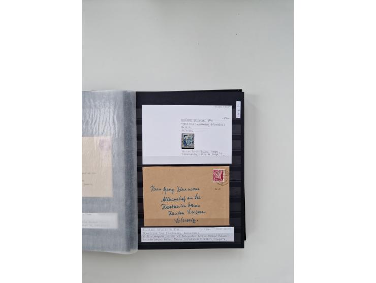 SIGMARINGEN: 1823/2000 (ca.), Heimatssammlung &nbsp;in 14 Steckbüchern, mit einigen hundert Briefen, Karten und Ganzsachen (v