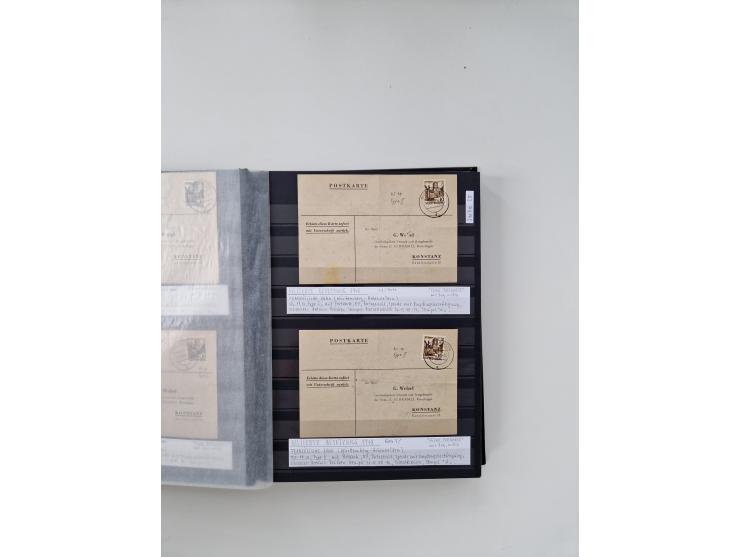 SIGMARINGEN: 1823/2000 (ca.), Heimatssammlung &nbsp;in 14 Steckbüchern, mit einigen hundert Briefen, Karten und Ganzsachen (v