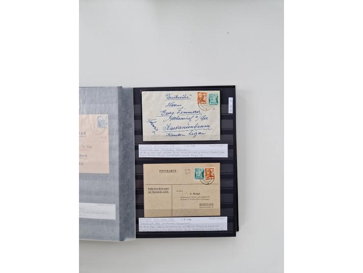 SIGMARINGEN: 1823/2000 (ca.), Heimatssammlung &nbsp;in 14 Steckbüchern, mit einigen hundert Briefen, Karten und Ganzsachen (v