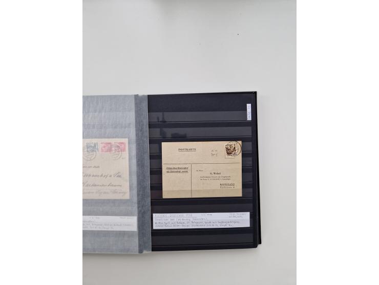 SIGMARINGEN: 1823/2000 (ca.), Heimatssammlung &nbsp;in 14 Steckbüchern, mit einigen hundert Briefen, Karten und Ganzsachen (v