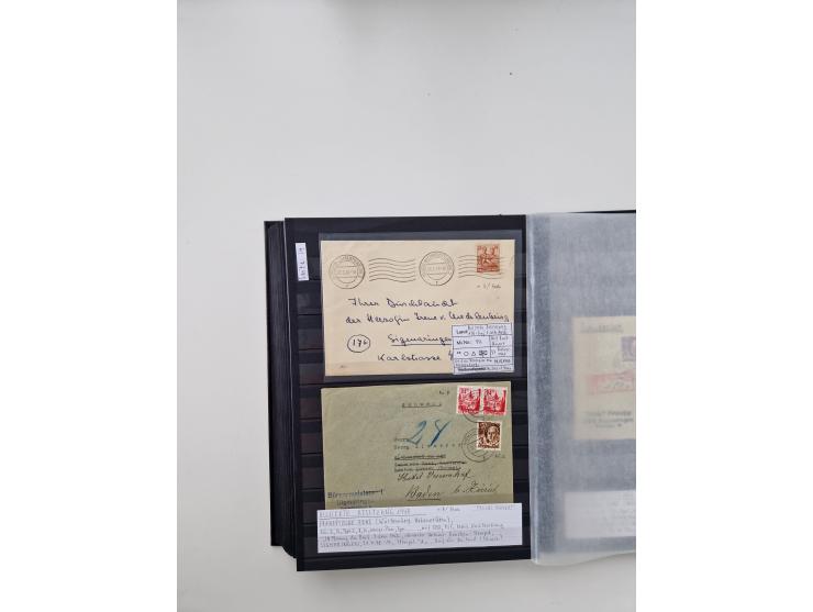 SIGMARINGEN: 1823/2000 (ca.), Heimatssammlung &nbsp;in 14 Steckbüchern, mit einigen hundert Briefen, Karten und Ganzsachen (v