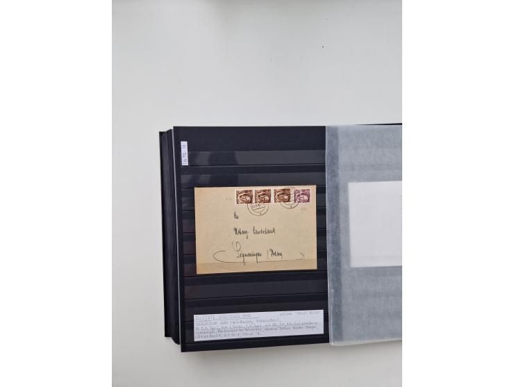 SIGMARINGEN: 1823/2000 (ca.), Heimatssammlung &nbsp;in 14 Steckbüchern, mit einigen hundert Briefen, Karten und Ganzsachen (v