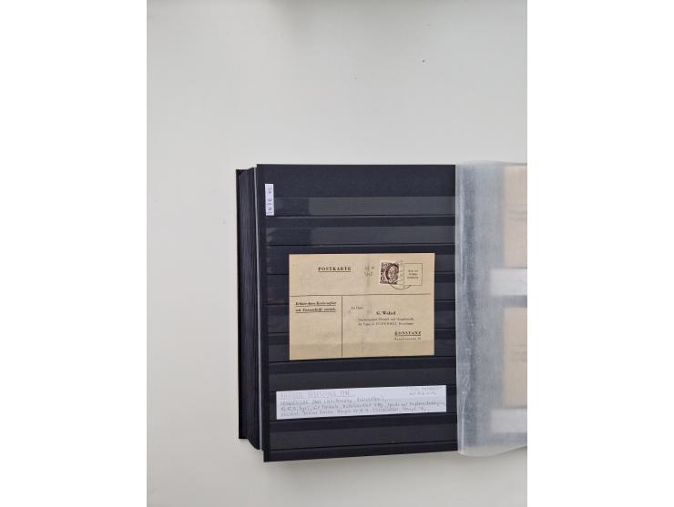 SIGMARINGEN: 1823/2000 (ca.), Heimatssammlung &nbsp;in 14 Steckbüchern, mit einigen hundert Briefen, Karten und Ganzsachen (v