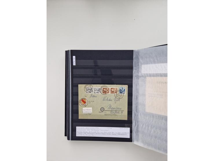 SIGMARINGEN: 1823/2000 (ca.), Heimatssammlung &nbsp;in 14 Steckbüchern, mit einigen hundert Briefen, Karten und Ganzsachen (v