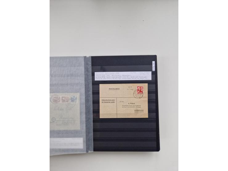 SIGMARINGEN: 1823/2000 (ca.), Heimatssammlung &nbsp;in 14 Steckbüchern, mit einigen hundert Briefen, Karten und Ganzsachen (v