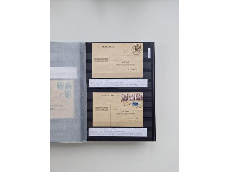 SIGMARINGEN: 1823/2000 (ca.), Heimatssammlung &nbsp;in 14 Steckbüchern, mit einigen hundert Briefen, Karten und Ganzsachen (v