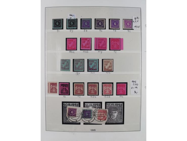 1945/49, meist postfrische gestempelte Sammlung mit einigen signiert Werten bei den Farben und Postmeister-Zähnungen, dabei u