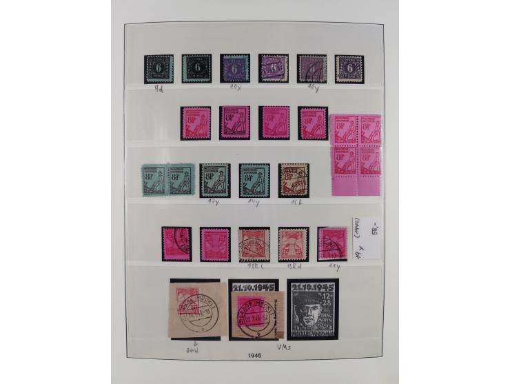 1945/49, meist postfrische gestempelte Sammlung mit einigen signiert Werten bei den Farben und Postmeister-Zähnungen, dabei u