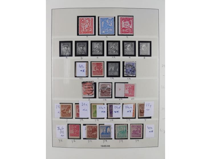 1945/49, meist postfrische gestempelte Sammlung mit einigen signiert Werten bei den Farben und Postmeister-Zähnungen, dabei u