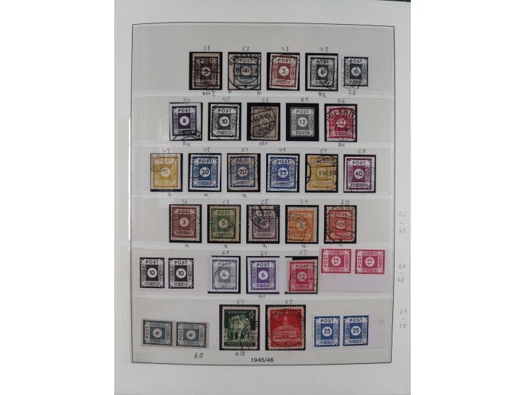 1945/49, meist postfrische gestempelte Sammlung mit einigen signiert Werten bei den Farben und Postmeister-Zähnungen, dabei u