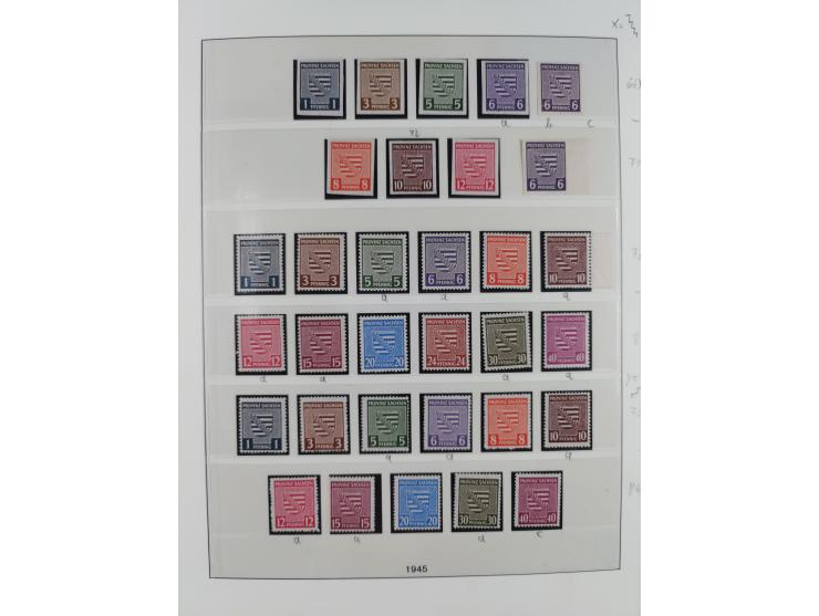 1945/49, meist postfrische gestempelte Sammlung mit einigen signiert Werten bei den Farben und Postmeister-Zähnungen, dabei u