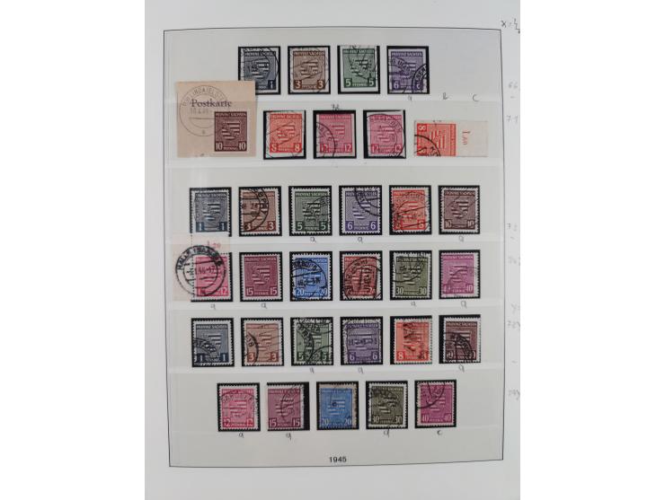 1945/49, meist postfrische gestempelte Sammlung mit einigen signiert Werten bei den Farben und Postmeister-Zähnungen, dabei u