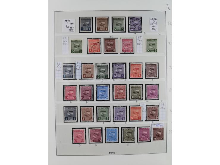 1945/49, meist postfrische gestempelte Sammlung mit einigen signiert Werten bei den Farben und Postmeister-Zähnungen, dabei u